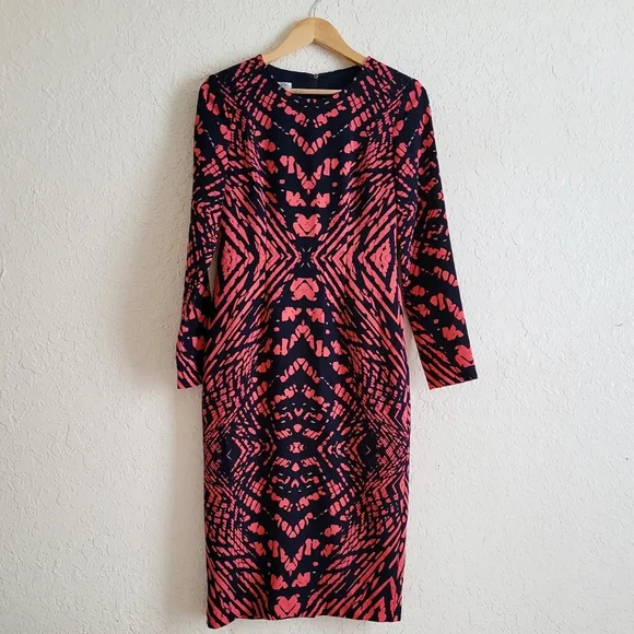 Maggy London | Dresses | Maggy London Tie Dye Print Crepe Midi Sheath Dress  | Poshmark